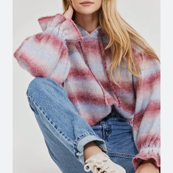 Something Navy Ombre Striped Hoodie in Blue Combo - Picture 4 of 9